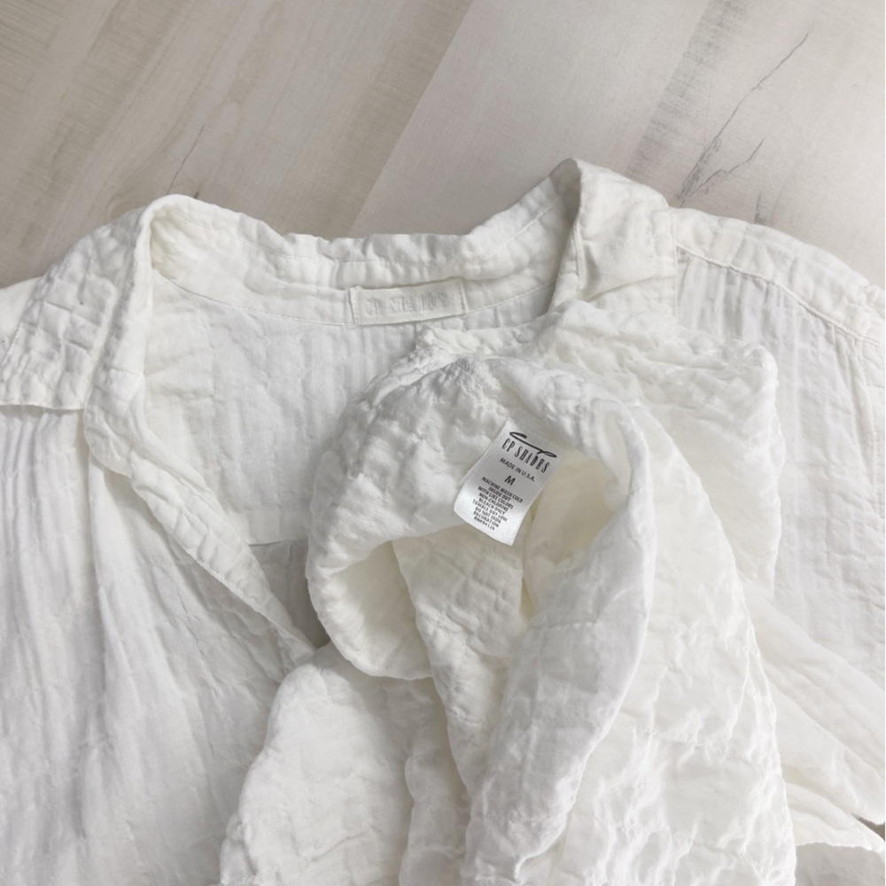 CP SHADES white tunic top blouse travel boho M - Picture 3 of 8